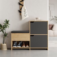Παπουτσοθήκη Haven Megapap χρώμα sapphire oak - ανθρακί 101x35x80,4εκ.
