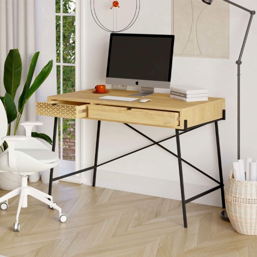 Γραφείο εργασίας Naive Megapap χρώμα sapphire oak 113,4x60x77,5εκ.