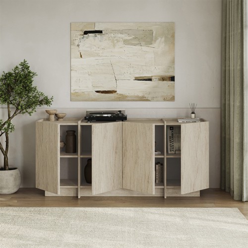 Μπουφές Dorma Megapap χρώμα travertine 180x45x80,2εκ.
