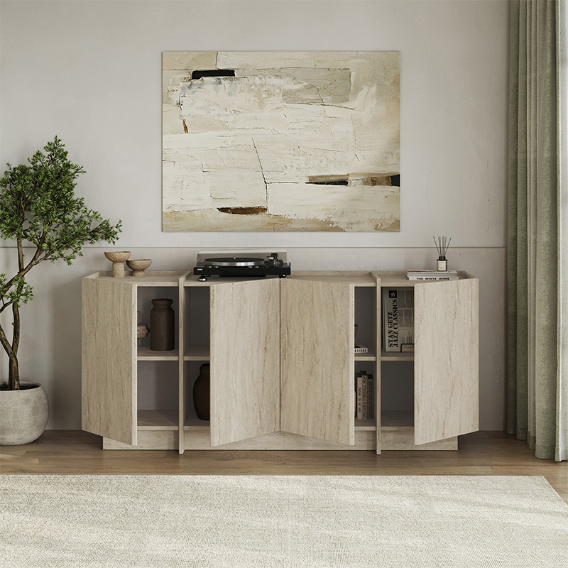 Μπουφές Dorma Megapap χρώμα travertine 180x45x80,2εκ.