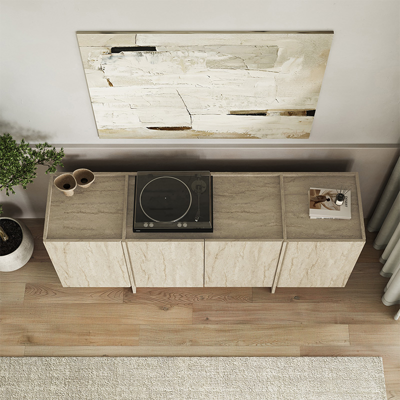 Μπουφές Dorma Megapap χρώμα travertine 180x45x80,2εκ.