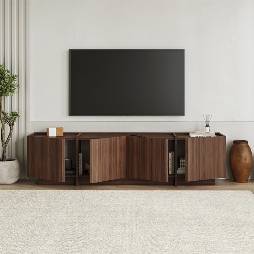 Έπιπλο τηλεόρασης Lowen Megapap χρώμα καρυδί milano 180x35x46,2εκ.
