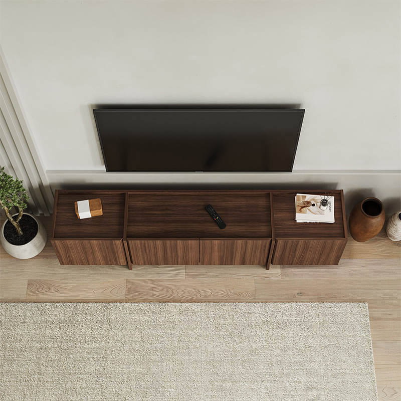 Έπιπλο τηλεόρασης Lowen Megapap χρώμα καρυδί milano 180x35x46,2εκ.