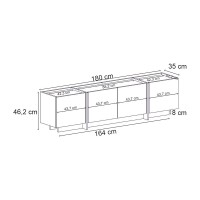 Έπιπλο τηλεόρασης Lowen Megapap χρώμα καρυδί milano 180x35x46,2εκ.