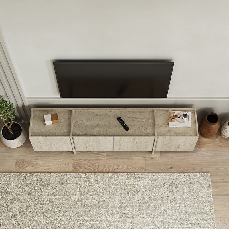 Έπιπλο τηλεόρασης Lowen Megapap χρώμα travertine 180x35x46,2εκ.