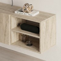 Έπιπλο τηλεόρασης επιτοίχιο Conrad Megapap χρώμα travertine 140x35x38εκ.
