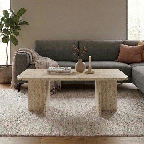 Τραπεζάκι σαλονιού Hillary Megapap χρώμα travertine 100x60x41,8εκ.