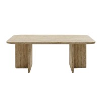 Τραπεζάκι σαλονιού Hillary Megapap χρώμα travertine 100x60x41,8εκ.