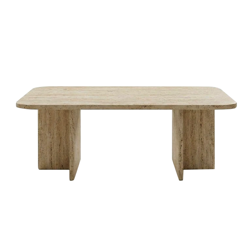 Τραπεζάκι σαλονιού Hillary Megapap χρώμα travertine 100x60x41,8εκ.