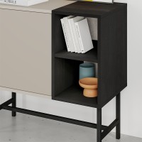 Μπουφές Mona Megapap χρώμα sandstone - black wood 81x40x80εκ.