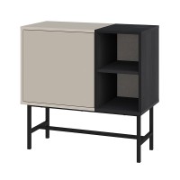 Μπουφές Mona Megapap χρώμα sandstone - black wood 81x40x80εκ.