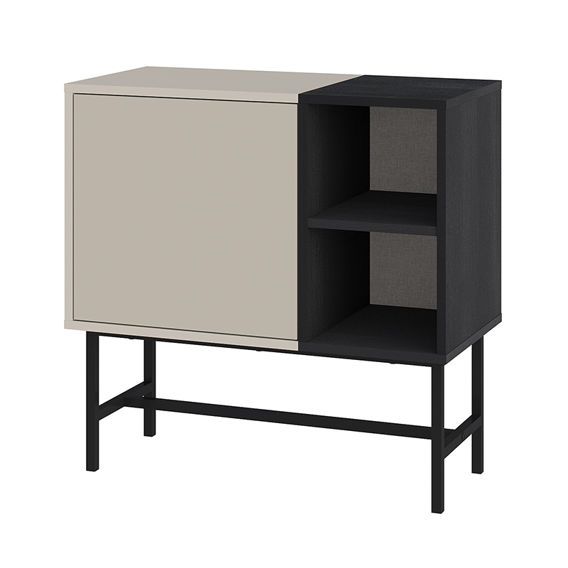 Μπουφές Mona Megapap χρώμα sandstone - black wood 81x40x80εκ.