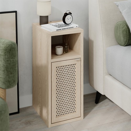 Κομοδίνο Inca Megapap χρώμα light oak 25,2x32x60εκ.