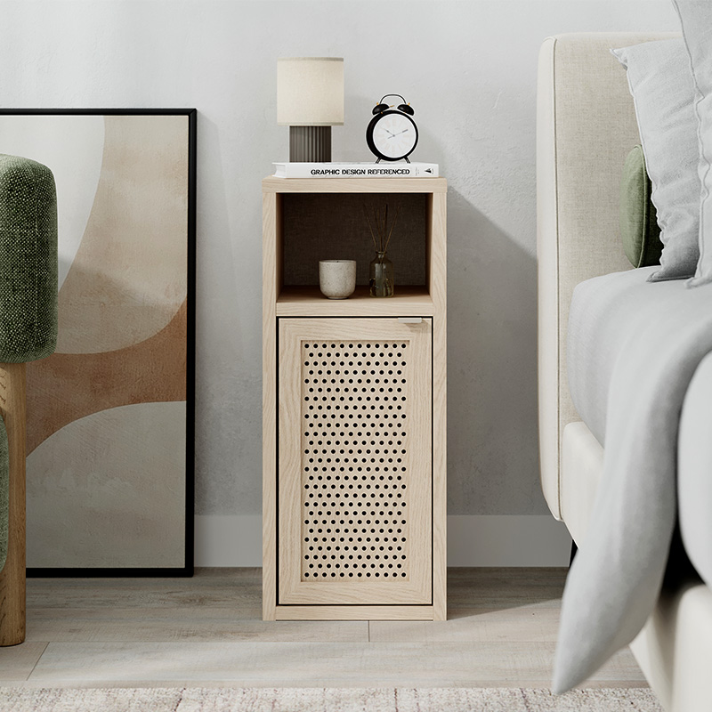 Κομοδίνο Inca Megapap χρώμα light oak 25,2x32x60εκ.