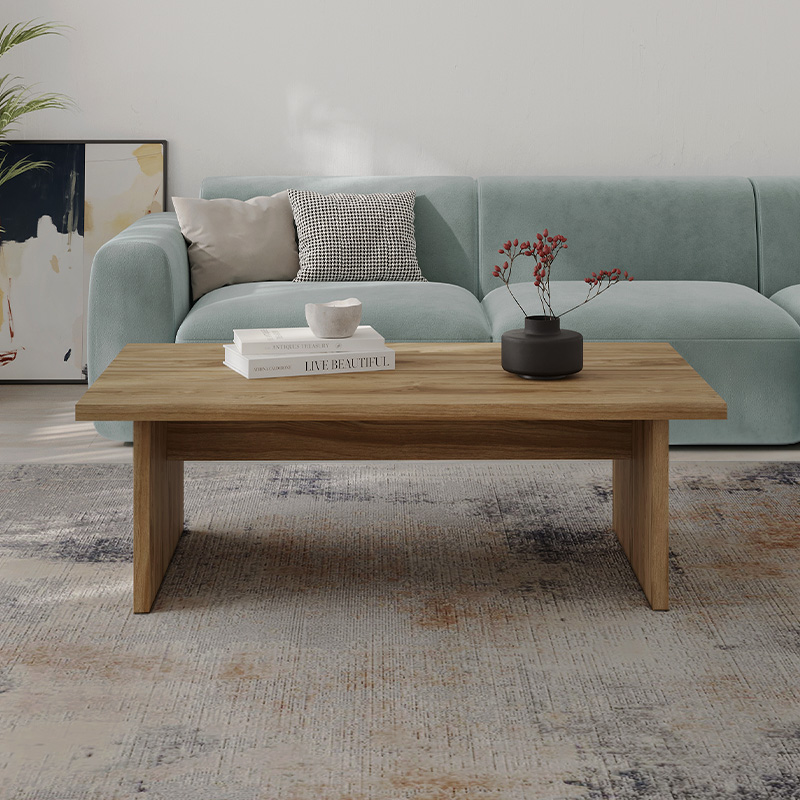 Τραπεζάκι σαλονιού Loana Megapap χρώμα καρυδί Ud 120x70x40εκ.