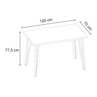 Τραπέζι Xana Megapap χρώμα travertine 120x70x77,5εκ.