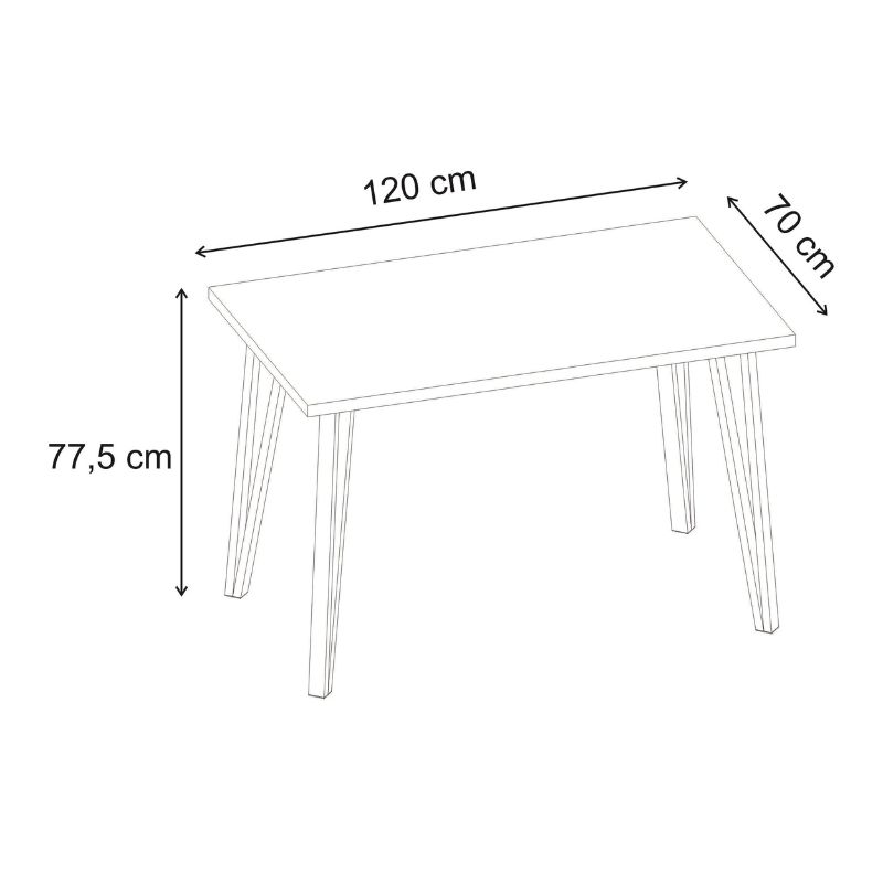 Τραπέζι Xana Megapap χρώμα travertine 120x70x77,5εκ.