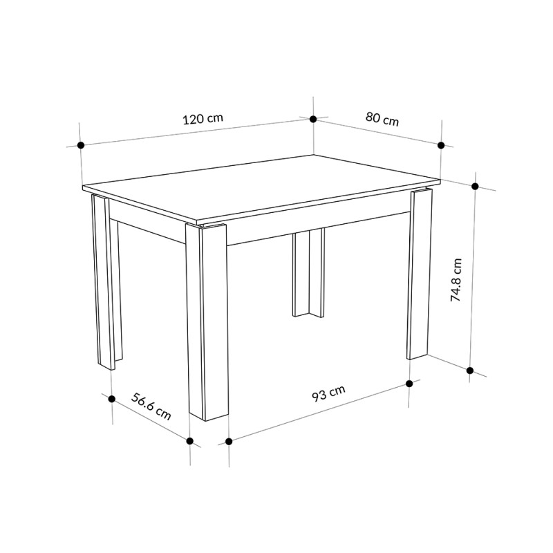 Τραπέζι Tolmen Megapap επεκτεινόμενο χρώμα sapphire oak 120/170x80x75εκ.