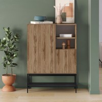 Μπουφές Amira Megapap χρώμα καρυδί Ud - black wood 90x40x125εκ.
