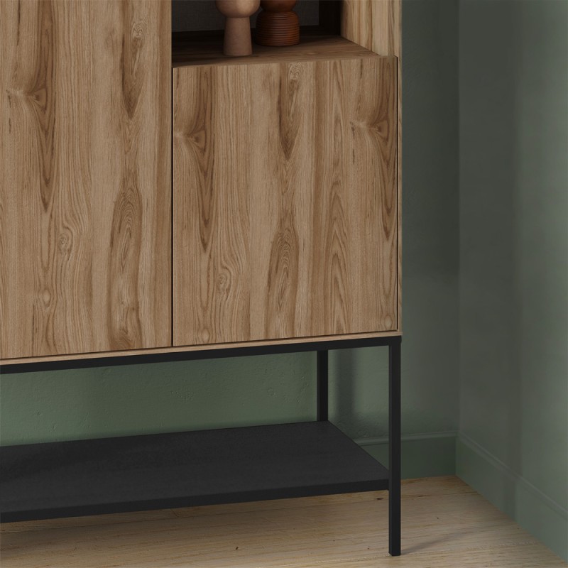 Μπουφές Amira Megapap χρώμα καρυδί Ud - black wood 90x40x125εκ.