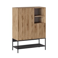 Μπουφές Amira Megapap χρώμα καρυδί Ud - black wood 90x40x125εκ.