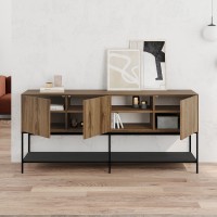 Μπουφές Amira Megapap χρώμα καρυδί Ud - black wood 180x40x80εκ.