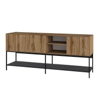 Μπουφές Amira Megapap χρώμα καρυδί Ud - black wood 180x40x80εκ.