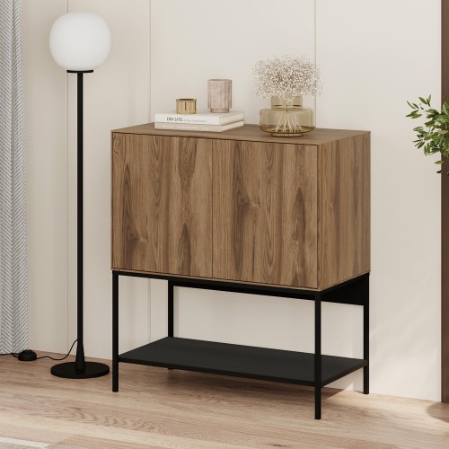 Μπουφές Amira Megapap χρώμα καρυδί Ud - black wood 80x40x90εκ.