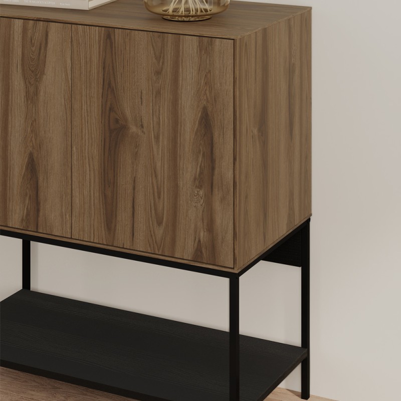 Μπουφές Amira Megapap χρώμα καρυδί Ud - black wood 80x40x90εκ.