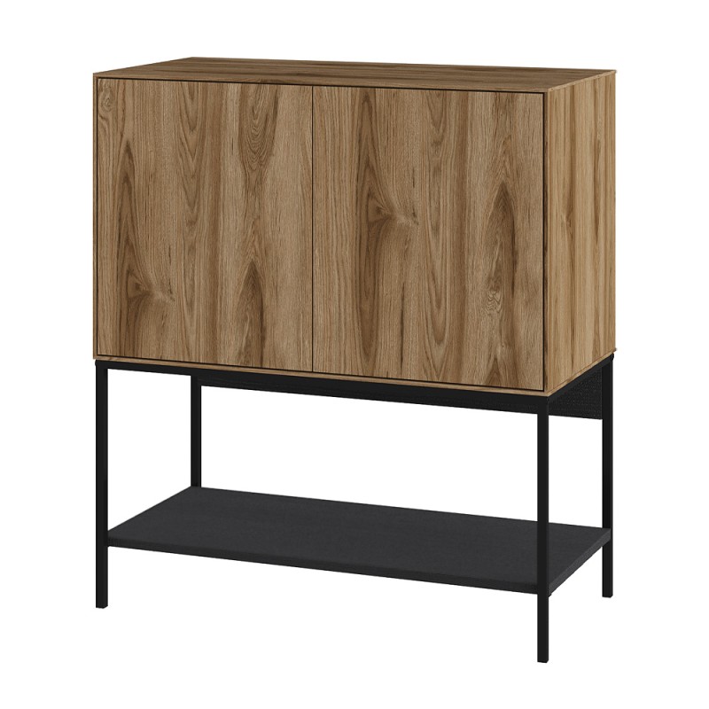 Μπουφές Amira Megapap χρώμα καρυδί Ud - black wood 80x40x90εκ.