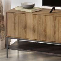 Έπιπλο τηλεόρασης Amira Megapap χρώμα καρυδί Ud - black wood 180x35x55εκ.