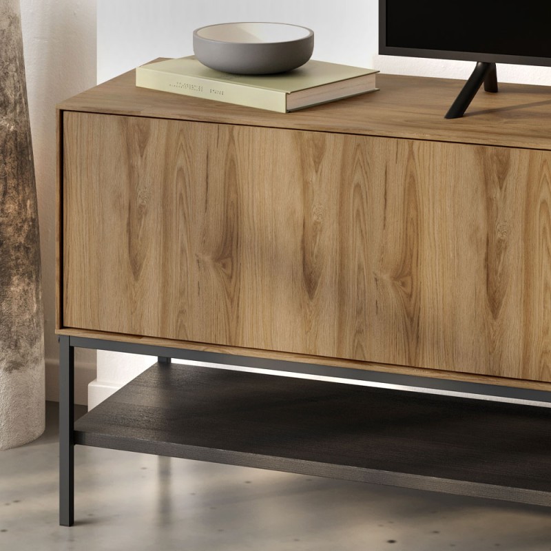 Έπιπλο τηλεόρασης Amira Megapap χρώμα καρυδί Ud - black wood 180x35x55εκ.