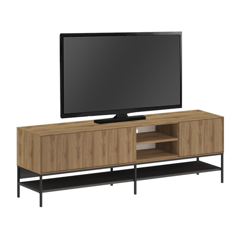 Έπιπλο τηλεόρασης Amira Megapap χρώμα καρυδί Ud - black wood 180x35x55εκ.
