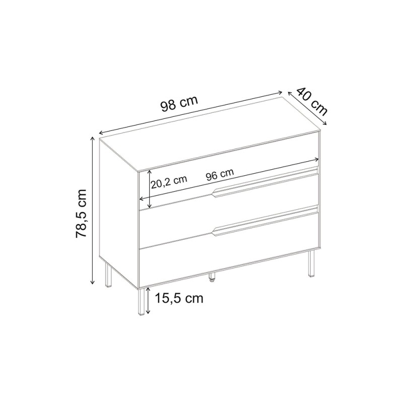Συρταριέρα Arch Megapap χρώμα sandstone 98x40x78,5εκ.