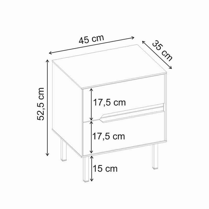 Κομοδίνο Arch Megapap χρώμα sandstone 45x35x52,5εκ.