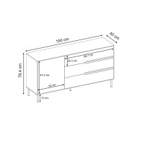Μπουφές Arch Megapap χρώμα sandstone 150x40x78,4εκ.