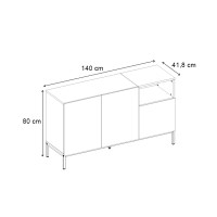 Μπουφές Cailin Megapap χρώμα sandstone - sepet oak 140x41,8x80εκ.