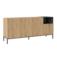 Μπουφές Cailin Megapap χρώμα sepet oak - black wood 180x41,8x80εκ.