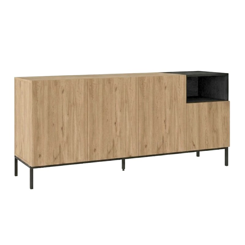 Μπουφές Cailin Megapap χρώμα sepet oak - black wood 180x41,8x80εκ.
