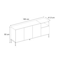 Μπουφές Cailin Megapap χρώμα sandstone - sepet oak 180x41,8x80εκ.