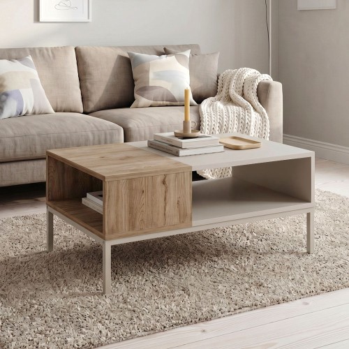 Τραπεζάκι σαλονιού Cailin Megapap χρώμα sandstone - sepet oak 90x56x40,6εκ.