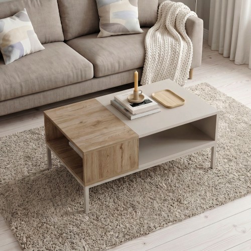 Τραπεζάκι σαλονιού Cailin Megapap χρώμα sandstone - sepet oak 90x56x40,6εκ.