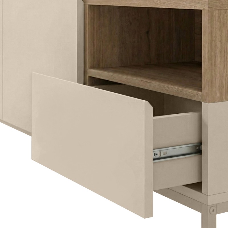 Έπιπλο τηλεόρασης Cailin Megapap χρώμα sandstone - sepet oak 140x41,8x55εκ.