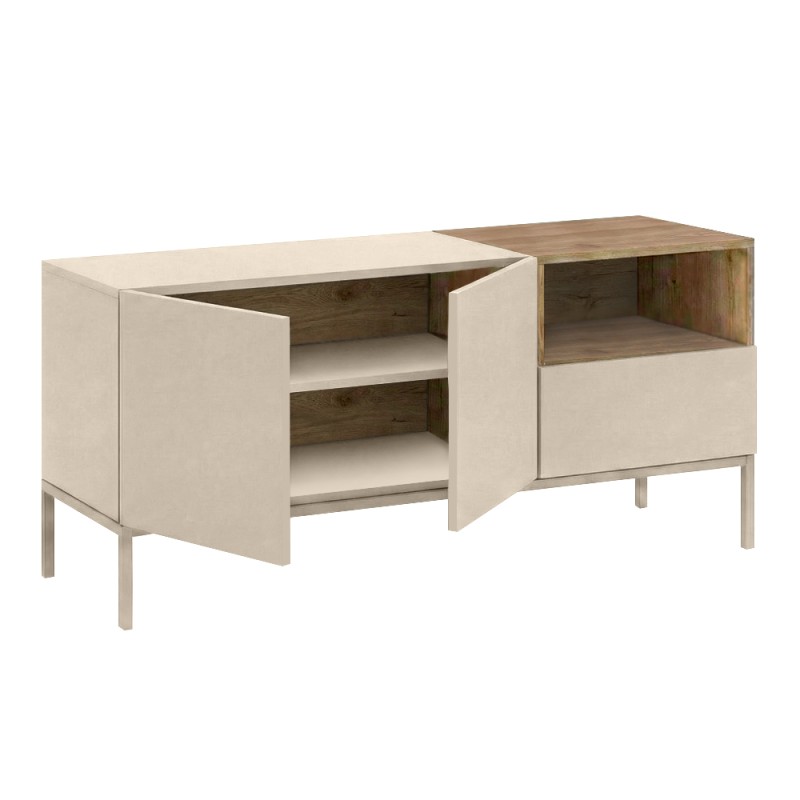 Έπιπλο τηλεόρασης Cailin Megapap χρώμα sandstone - sepet oak 140x41,8x55εκ.