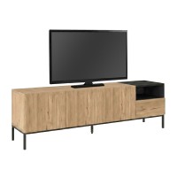 Έπιπλο τηλεόρασης Cailin Megapap χρώμα sepet oak - black wood 180x41,8x55εκ.