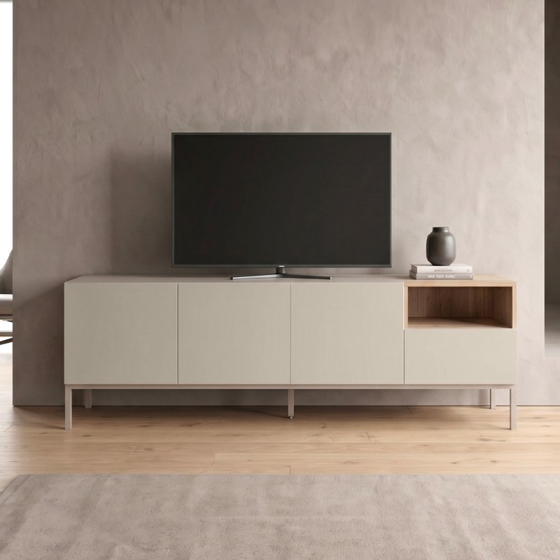 Έπιπλο τηλεόρασης Cailin Megapap χρώμα sandstone - sepet oak 180x41,8x55εκ.