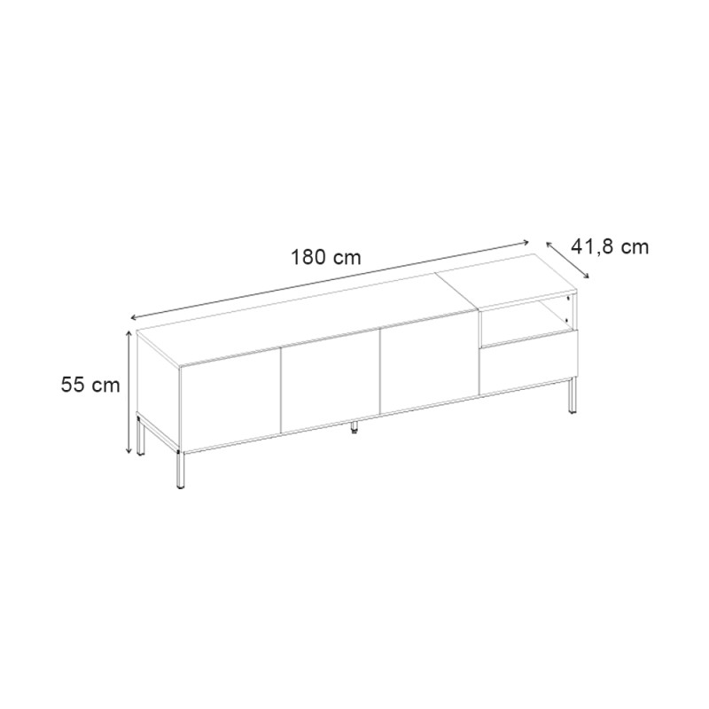 Έπιπλο τηλεόρασης Cailin Megapap χρώμα sandstone - sepet oak 180x41,8x55εκ.