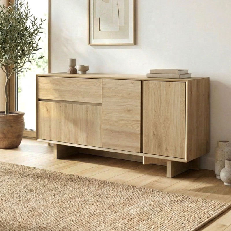 Μπουφές Capri Megapap χρώμα sapphire oak 146x45x76,5εκ.