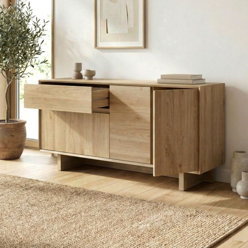 Μπουφές Capri Megapap χρώμα sapphire oak 146x45x76,5εκ.
