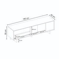 Έπιπλο τηλεόρασης Capri Megapap χρώμα καρυδί milano 180x45x55εκ.